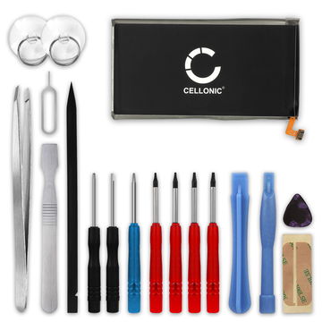 CELLONIC Udskiftning af mobil batteri til Samsung Galaxy S10 (SM-G973) + 17-værktøjs reparationssæt til telefoner - EB-BG973ABU 3300mAh