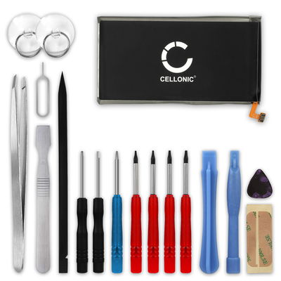 CELLONIC Udskiftning af mobil batteri til Samsung Galaxy S10 (SM-G973) + 17-værktøjs reparationssæt til telefoner - EB-BG973ABU 3300mAh
