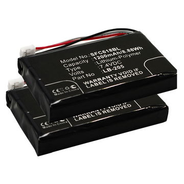 2x Batteri til Safescan 6185 - 131-0477, LB-205 (1200mAh) udskiftsningsbatteri