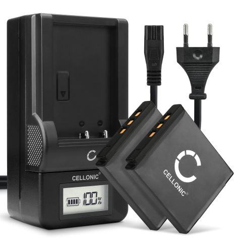 2x Battery for Fuji X10; X20; XF1; FinePix F200EXR, F70EXR, F50fd NP-50 NP-50A (700mAh, 3.7V) + Charger from CELLONIC
