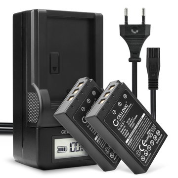2x Kamera batteri til Olympus E-420 E-450 E-410 E-400 E-420 E-620 E-600 Pen E-P3 E-PL1 E-P1 E-P2 - Udskift BLS-1 batteri + Oplader BLS-1 ekstra batteri