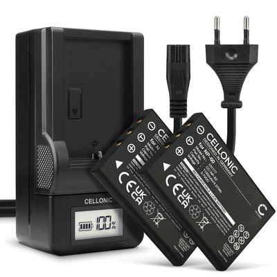 2x Nyt Kamera Batteri til HP Photosmart R507 R607 R707 R717 R725 R727 R817 R818 R827 R837 R847 R926 R927 - L1812A L1812B NP-60 R07 1180mAh + Oplader skift batteri til kamera