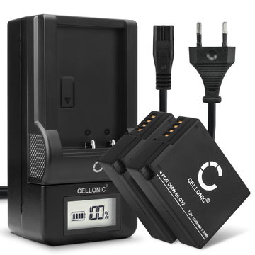 2x Kamera batteri til Leica Q (Typ 116) V-LUX (Typ 114) V-LUX 4, DP1Q DP2Q DP3Q - Udskift BP-DC12-E,BP-51 batteri + Oplader BP-DC12,BP-51 ekstra batteri
