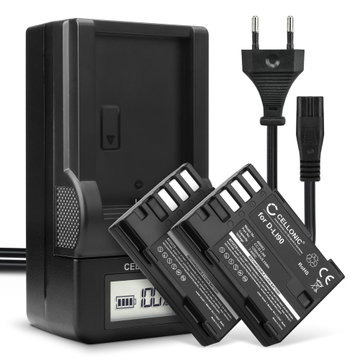2x Kamera batteri til Pentax 645D 645Z K-01 K-1 K-1 II K-3 K-3 II K-5 K-5 II K-5 IIs K-7 - Udskift D-Li90 batteri + Oplader D-BC90 ekstra batteri