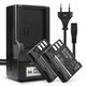 2x Batteri 1250mAh + Oplader