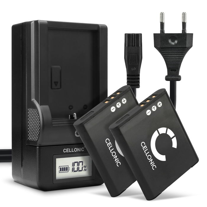 2x D-Li92 Camera Battery + Charger Set for Pentax Optio WG-3 WG-3 GPS WG-4 GPS WG-10 Optio WG-2 WG-50 Pentax X70 730mAh Replacement Battery D-PA135 LCD Smart Charger