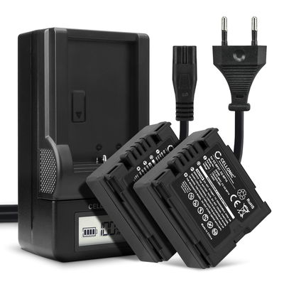 2x CELLONIC Camera Battery for Panasonic NV-GS10 NV-GS120 NV-GS140 NV-GS150 NV-GS158 NV-GS180 NV-GS188 NV-GS200 Replacement CGA-DU06,CGA-DU07,CGA-DU12,CGA-DU14 Battery 750mAh Backup + Charger