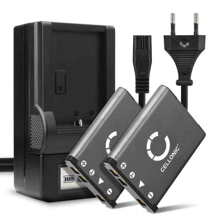 2x Kamera batteri til Casio Exilim TR150 H15 ZS5 H50 Z35 ZS6 Z1 H5 Z16 Z2 Z33 Z330 NP80 NP82 - Udskift NP-80 NP-82 batteri + Oplader ekstra batteri