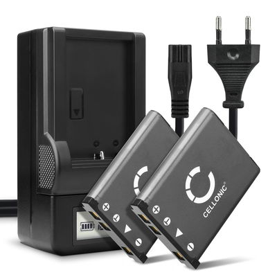 2x Kamera batteri til Casio Exilim TR150 H15 ZS5 H50 Z35 ZS6 Z1 H5 Z16 Z2 Z33 Z330 NP80 NP82 - Udskift NP-80 NP-82 batteri + Oplader ekstra batteri