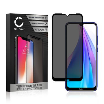 Skærmbeskytter glas til Xiaomi Redmi Note 8T - Tempered Glass (HD kvalitet / Privacy Filter / 0,33mm / 9H)