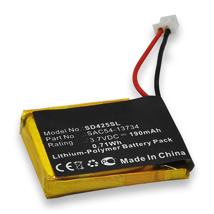 Battery for SportDOG Transmitter 425, 425S, SD-425, SD-425 Camo, SD-425S, FT-125 - SAC54-13734 (190mAh) Replacement battery