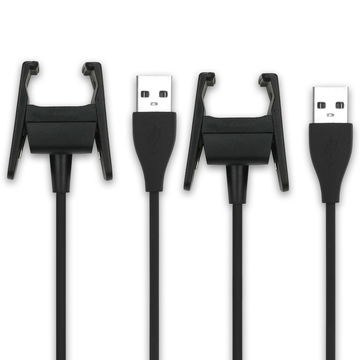 2x USB Smart Watch Charger for FitBit Charge 2 0,20m Hurtig opladning Datakabel Smartwatch Fitness Tracker - Sort