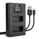 Dobbeltoplader + USB-kabel