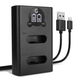Dobbeltoplader + USB-kabel