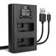 Dobbeltoplader + USB-kabel