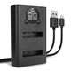 Dobbeltoplader + USB-kabel