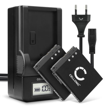 2x Kamera batteri til Sony CyberShot DSC-G3 DSC-T2 DSC-T200 DSC-T300 DSC-T500 DSC-T70 DSC-T700 DSC-T75 DSC-T77 DSC-T90 DSC-T900 DSC-TX1 - Udskift NP-BD1 NP-FD1 batteri + Oplader ekstra batteri