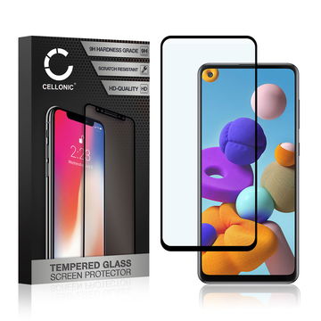 Skærmbeskytter glas til Samsung Galaxy A21s (SM-A217) - Tempered Glass (HD kvalitet / 3D Full Cover / 0,33mm / 9H)