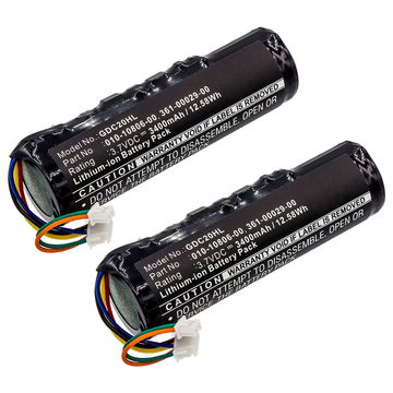 2x Batteri til Garmin Astro DC20, DC30, DC40, Dog Tracking - 010-10806-20 (3400mAh) udskiftsningsbatteri