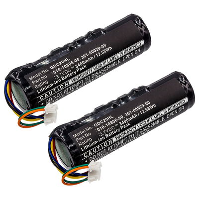 2x Batteri til Garmin Astro DC20, DC30, DC40, Dog Tracking - 010-10806-20 (3400mAh) udskiftsningsbatteri