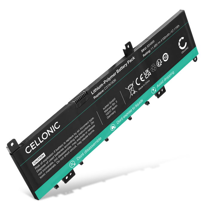 Batteri til ASUS VivoBook Pro 15 N580VD, N580, N580GD, N580VN, X580, C31N1636, C31PNCH Bærbar computer - 4100mAh 11.49V 