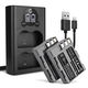 2x Batteri 1600mAh + Dobbeltoplader