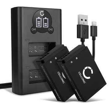 2x Kamera batteri til Canon LP-E12 - Udskift LP-E12 batteri 820mAh + Dobbelt Oplader LC-E12 -E12E ekstra batteri