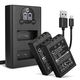 2x Batteri 1000mAh + Dobbeltoplader