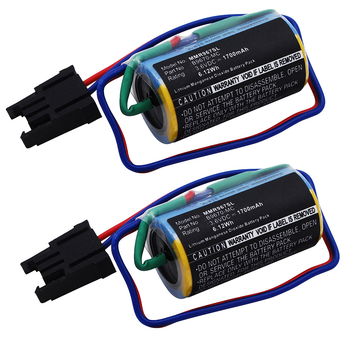 2x Batteri til Mitsubishi A1FXCPU, A Series PLCs, A1S Series PLC - A6BAT, A6BAT-MRBAT, B9670-MC (1700mAh) udskiftsningsbatteri