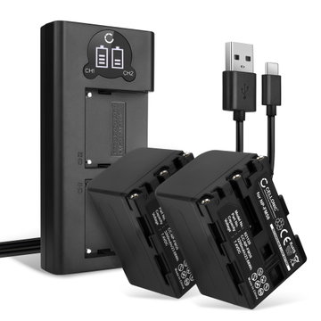 2x Kamera batteri til Sony NP-FM50 NP-FM30 - Udskift NP-FM50 NP-FM30 batteri 3200mAh + Dobbelt Oplader DCC-L50B AC-VQ50 ekstra batteri