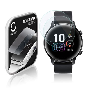 2x CELLONIC Skærmbeskytter til Honor Magic Watch 2 (42mm) Fitness Tracker Smart Watch Face Protector - 2.5D 0,33mm Full Glue Glas hærdet i 9 timer Gennemsigtig