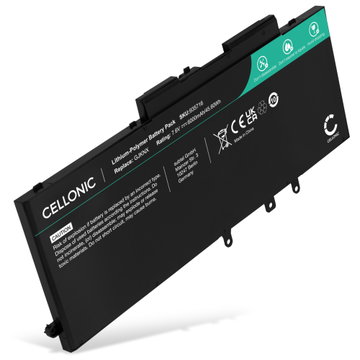 Batteri til Dell Latitude 5490, 5580, 5480, 5590, 5290, 5491, 5280, E5580, Precision 3520, 3530, GJKNX, 5YHR4 Bærbar computer - 6000mAh 7.6V 