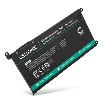 Batteri til Dell Inspiron 5593, 15 5567, 17 3000, 13 5378, 15 3505, 15 5570, 15 3501, 17 3793 Vostro 15 3583, 3591, Chromebook 3110, WDX0R Bærbar computer - 3400mAh 11.4V 