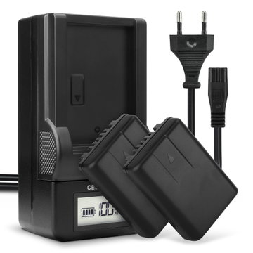 2x Kamera batteri til Panasonic HC-V110, HC-V130, HC-V201 - Udskift VW-VBY100 batteri + Oplader ekstra batteri