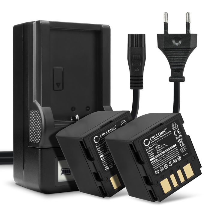 2x Batteri til JVC BN-VF714US Skift Batteri 1500mAh + Oplader Accumulator Akku