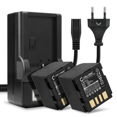 2x Kamera batteri til JVC GZ-D240, GZ-D270, GZ-DF420, GR-D240, GR-D270, GR-D290, GR-DF420, GR-X5 - Udskift BN-VF714 batteri + Oplader ekstra batteri