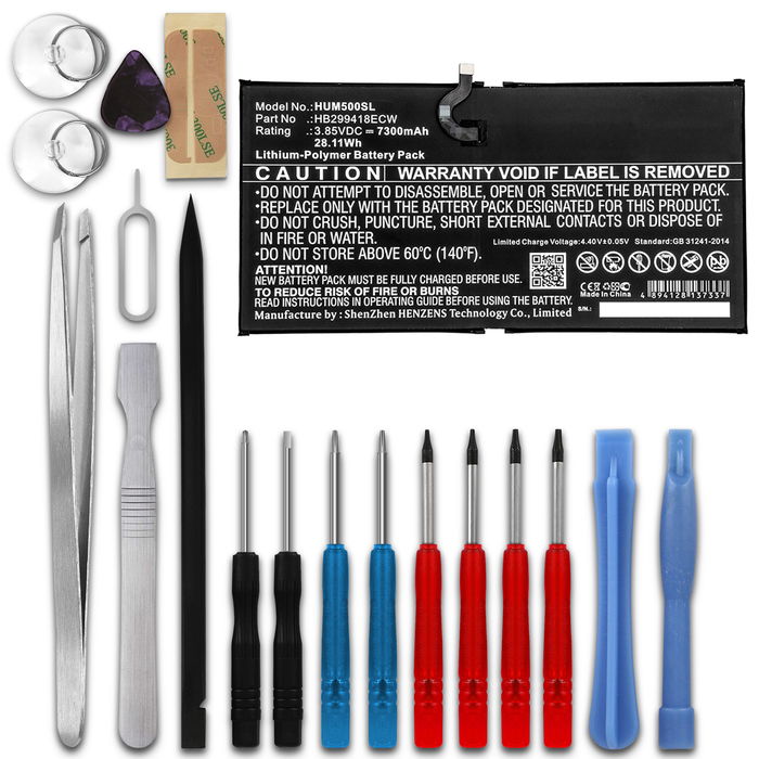 Huawei MediaPad M5 10.8 (CMR-AL09) Batteri 7300mAh, Tablet Skift Batteri + Værktøj Nem udskiftning af batteri