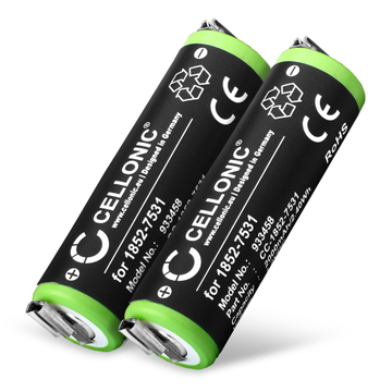 2x Batteri til Tondeo Eco XS; Moser ChroMini 1591, 1591B, 1591Q (2000mAh, 1.2V) fra CELLONIC