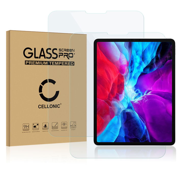 2x CELLONIC Skærmbeskytter til Apple iPad 12,9 2020 (A2229 / A2233) 3D Case-friendly 0,33mm Full Glue hærdet glas beskyttende cover