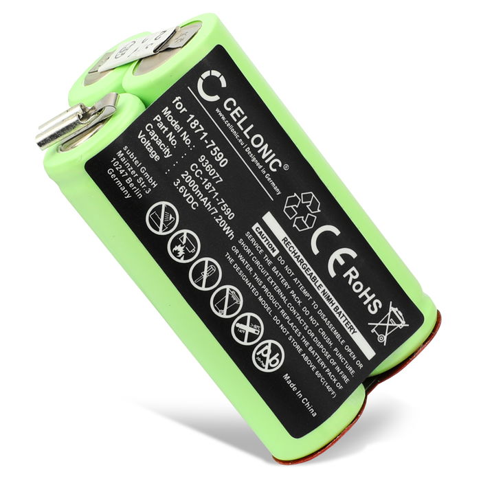 Moser Wella Academy ChromStyle batteri 2000mAh 3.6V fra CELLONIC
