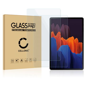 2x CELLONIC Skærmbeskytter til Samsung Galaxy Tab S7 (SM-T870 / SM-T875) 2.5D 0,33mm Full Glue hærdet glas beskyttende cover