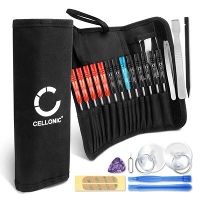 23-dels værktøjssæt til elektronik, iPhone-reparation, bærbar computer, tablet, computerværktøjssæt, reparationssæt til mobiltelefoner til hjemmet inkl. Mini Pentalobe- og TORX-præcisionsskruetrækkersæt, spudger, åbningsværktøj