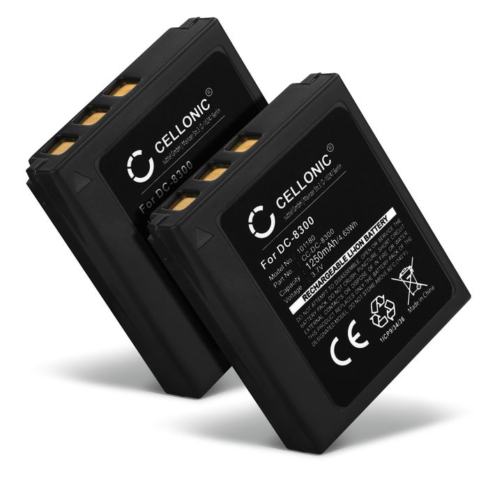 2x Kamera batteri til Traveler DC-XZ6 nyt batteri 1250mAh eller som backup batteri