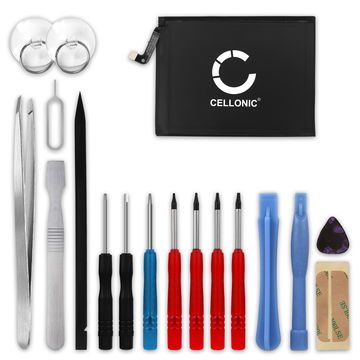 CELLONIC Udskiftning af mobil batteri til Huawei Y7 (2017) / Y7 (2019) / Y9 (2019) / Y9 Prime (2019) + 17-værktøjs reparationssæt til telefoner - HB466483EEW 3900mAh