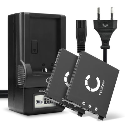 2x Kamera batteri til Casio Exilim EX-S10, -S12, EX-Z80, -Z85, EX-Z90, EX-FS10, EX-Z19, EX-Z20 - Udskift NP-60 batteri + Oplader BC-60L ekstra batteri