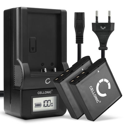 2x Batteri NP-40 + Oplader til Casio Exilim EX-FC100 EX-Z1000 Z1050 EX-Z40 EX-Z50 Z55 Z57 CELLONIC