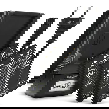 2x Battery for Rollei Movieline SD55, SD5, P3, P5, P6, DV5, dk3000, Prego dp6000, dp5300 1180mAh + Charger from CELLONIC