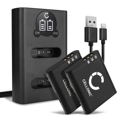 2x Kamera batteri til Ricoh GR III, GR IIIx, G900, G900SE, WG-6, DB-110 DB-110 - Udskift DB-110 batteri 1100mAh + Dobbelt Oplader ekstra batteri