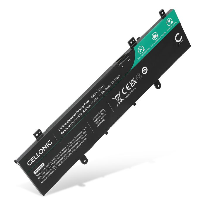 Batteri til ASUS Vivobook 14, ZenBook X405, X405UR, X405U, X405UA, X405UQ, B31N1632 Bærbar computer - 2800mAh 11.52V 