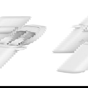 Opladningsetui til Huawei Freebuds 2, Honor Flypods pro øretelefoner - Udskiftning af beskyttende silikonehylster, der beskytter mod stød og slag, med karabinhage til nøglering - hvid